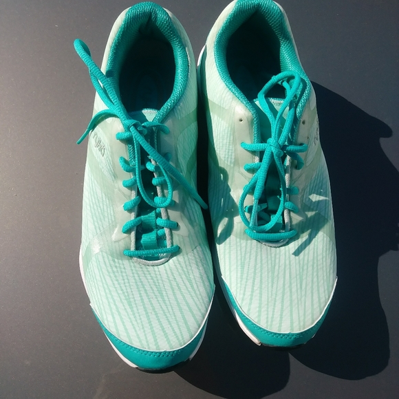 sneakers with green tag
